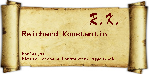 Reichard Konstantin névjegykártya